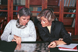 Francoise Cuisance and Monique Cohen of the Bibliothèque nationale de France.