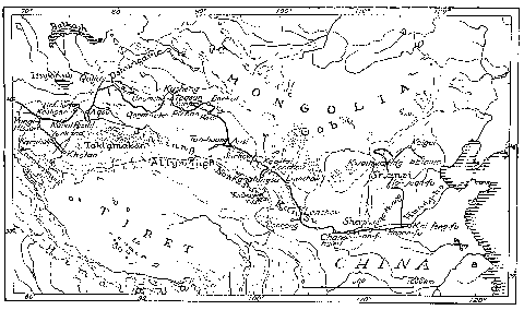 Map of Mannerheim's journey across Asia